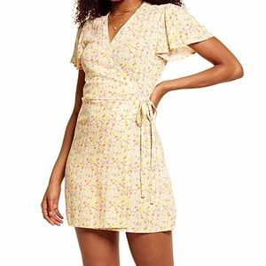 BP Floral Wrap Mini Dress. Size Large